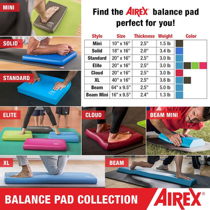 AIREX Balance Pad – Stability Trainer for Balance, Stretching, Physical Therapy, Exercise, Mobility, Rehabilitation and Core Training Non-Slip Closed Cell Foam Premium Balance Pad
