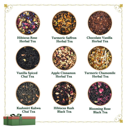 Loose Leaf Tea Sampler, 5 Natural Assorted Tea Gift Set For Tea Lovers