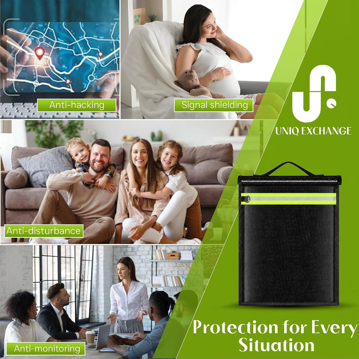 Large Faraday Bag for Laptop & Tablets, 16.9 x 15 Inches EMP Proof