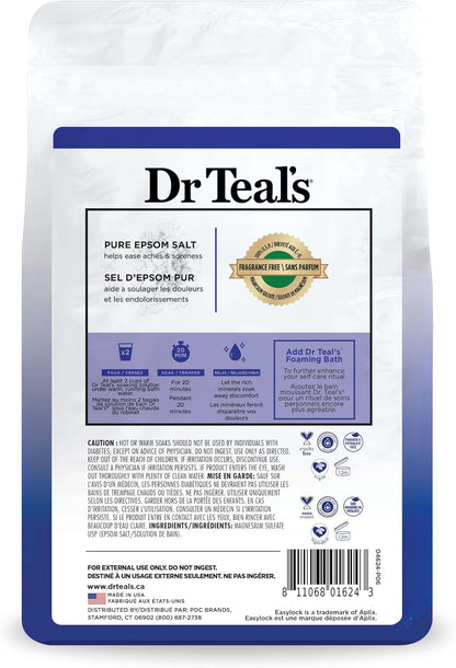Dr Teal's Epsom Salt Magnesium Soak, Fragrance Free, 4 lbs