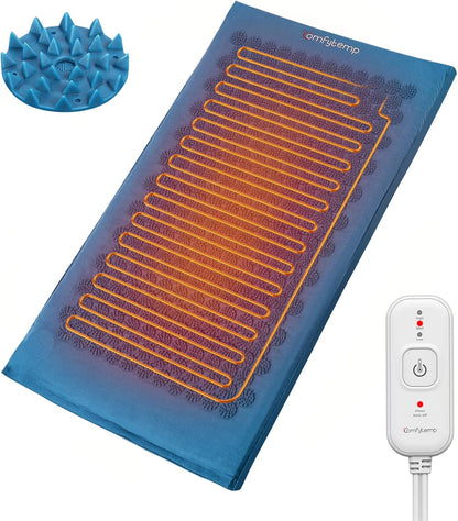 Comfytemp Heated Acupressure Mat for Back, 2 in 1 Large 17"x33" Acupuncture Massager, FSA Eligible, HSA Approve Heating Pad to Relax Leg Muscle Tension/Stress/Foot Comfort, Similar to Acupuncture