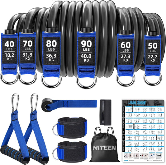 NITEEN 310lbs/390lbs Heavy Resistance Bands with Handles for Working Out