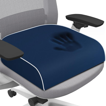 SweetSlubr Seat Cushion for Tailbone Pain Relief, Office Chair Cushion, Chair Pad, Memory Foam Large Cushion with Non-Slip Cover for Soft Support at Office Chair, Car Seat, Airplane, Black/Large