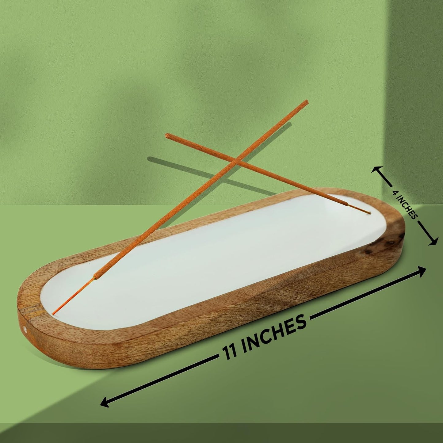 Incense Holder-Incense Burner/Ash Catcher-Handmade Wooden Insence Tray Home Decor 11x4x1.2 Inches