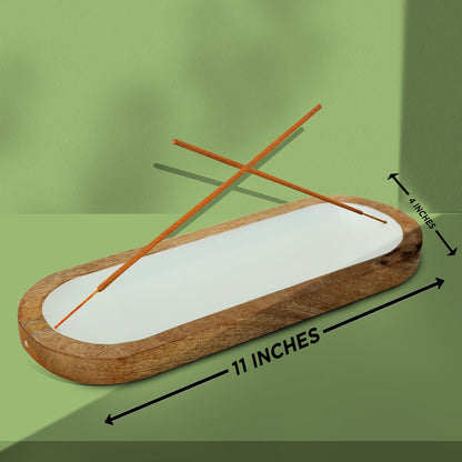 Incense Holder-Incense Burner/Ash Catcher-Handmade Wooden Insence Tray Home Decor 11x4x1.2 Inches