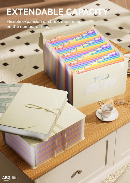 ABC life 26 Pockets Accordion File Organizer, Expanding File Folders