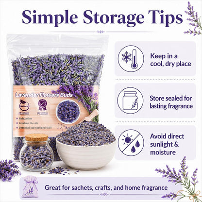 Sukh 3oz Dried Lavender Flowers - Make Sachets for Drawers and Closets
