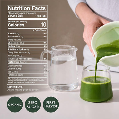 Encha Matcha - Latte Grade Matcha Powder - Unsweetened, First Harvest, Organic Green Tea Powder From Uji, Japan (60g / 2.12 Ounce) Premium for Latte, Smoothie - Caffeine, L-Theanine