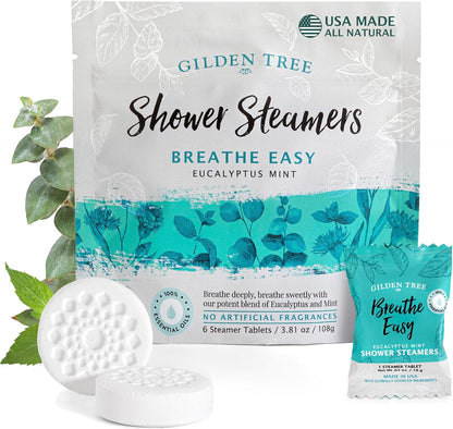 Shower Steamers Aromatherapy Made in USA Lavender & Rosemary 100% Essential Oils Stress Relief, Birthday Gifts for Women Men Teens Adults (Relax Deeply)