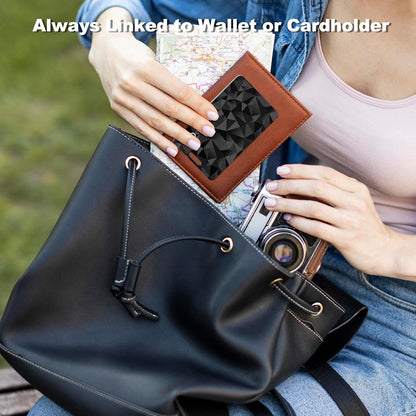 Wallet Tracker Card, Slim Rechargeable Bluetooth Item Locator, Smart Finder Compatible with Apple Find My for Wallet, Luggage, Passport, IP68 Waterproof (iOS Only) (Carbon Fiber Black)