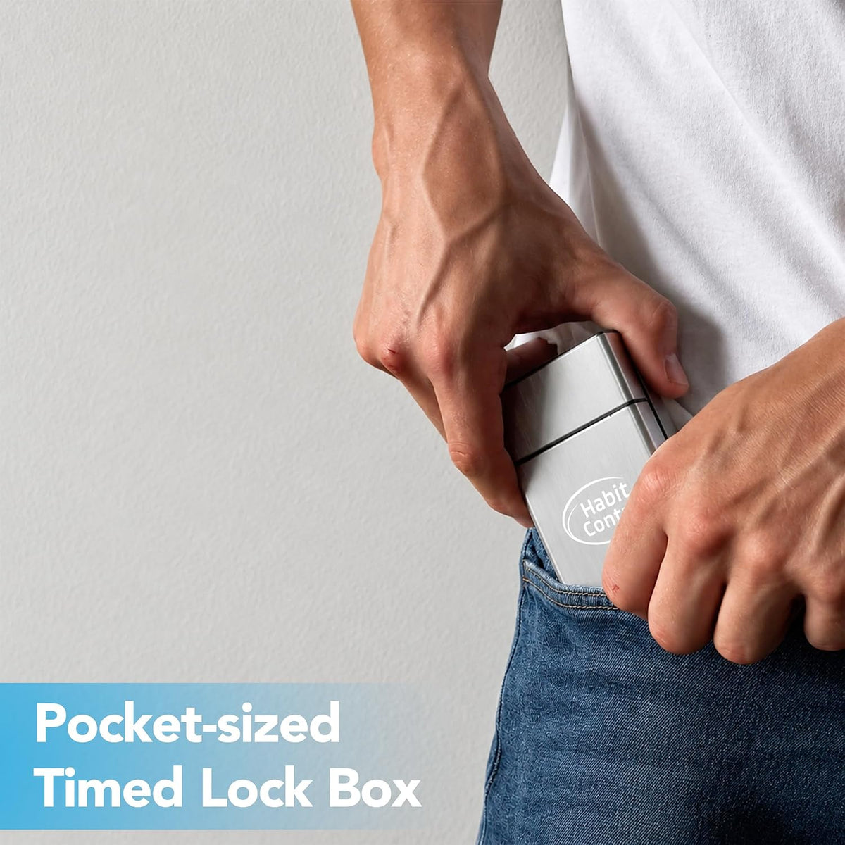 The Habit Control Timed Lock Box Small, Portable Lockbox with Timer Lock