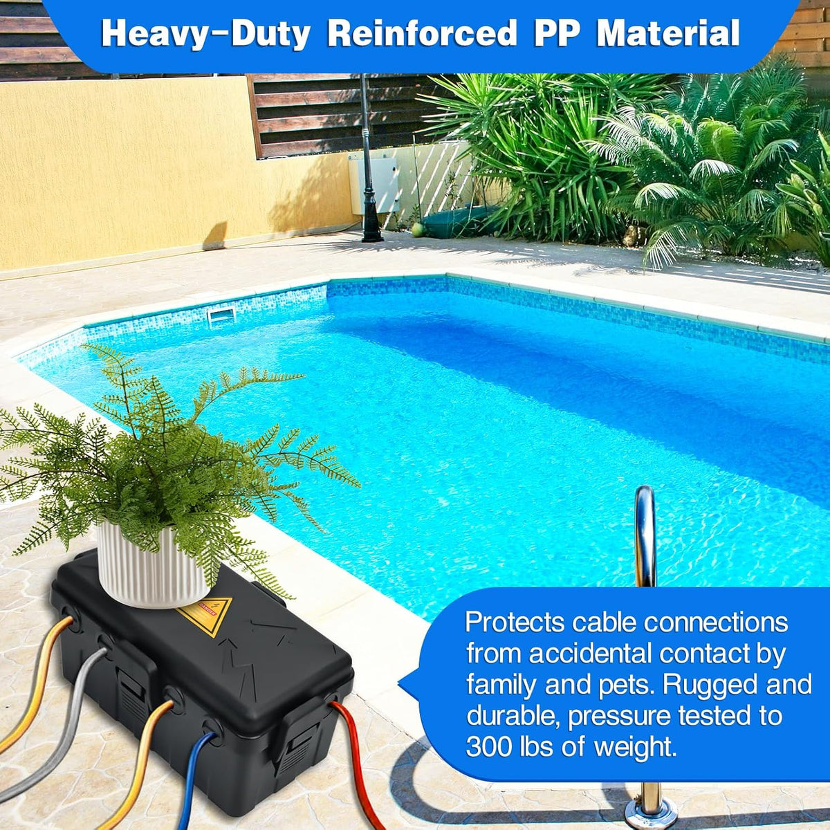 Hrensaw Large Outdoor Electrical Box Waterproof(12.5x8.5x5inch),IP54 Waterproof Outdoor Outlet Covers,Weatherproof Extension Cord Covers Protect Outlet,Plug,Timer,Power Strip,Holiday Light,Black
