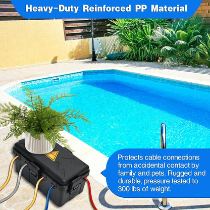 Hrensaw Large Outdoor Electrical Box Waterproof(12.5x8.5x5inch),IP54 Waterproof Outdoor Outlet Covers,Weatherproof Extension Cord Covers Protect Outlet,Plug,Timer,Power Strip,Holiday Light,Black