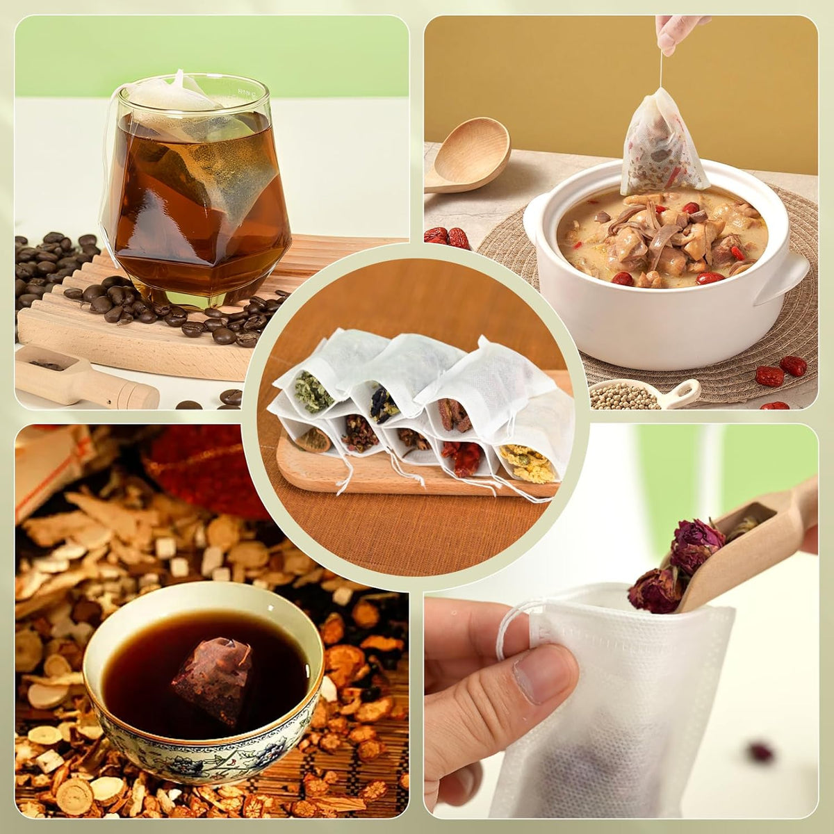 Empty Tea Bags for Loose Leaf Tea, 300Pcs Disposable Tea Infuser Sachets