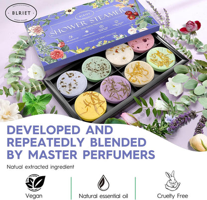 Shower Steamers Aromatherapy Blriet Gifts for Women, Teen Girls, Wife, Her, Mom, Father Days, Daughter, Grandma Basket Stuffers Birthday Gifts Decoration Travel Essentials Self Care Home Spa 8 Pack