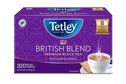 Tetley, British Blend Black Tea, 320 Count, Hot or Iced, Rich & Robust Black Tea
