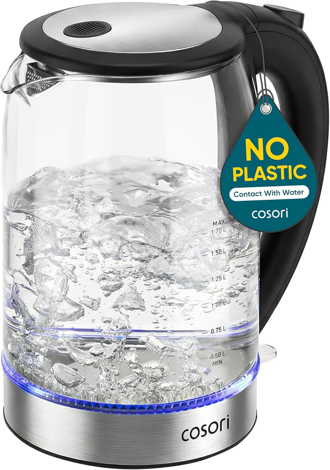 Cosori Electric Kettle, No Plastic Contact with Water, 1.7L, White