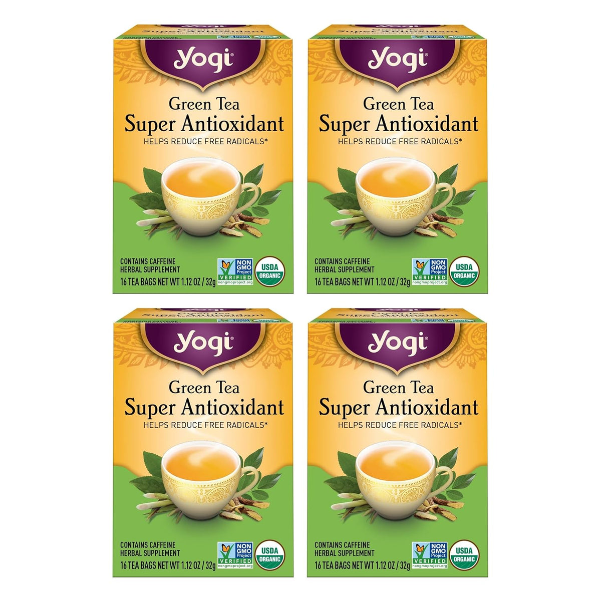 Yogi Green Tea Super Antioxidant, 16 Tea Bags (6 Pack)