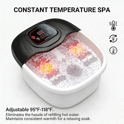 Foot Soaking Tub, Foot Spa Bath Massager with Heat, Epsom Salt,Bubbles, Vibration and Red Light,Foot Soaker, Birthday Gifts for Mom Dad Women Men Her Him