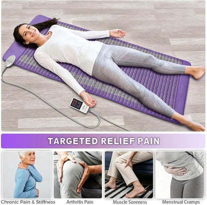 UTK Far Infrared Heating Pads for Back, 5X Pain Relief Amethyst Heating Pad for Sciatica, Waist, Abdomen, Thigh, Hip, Hotter to 159℉, FSA-HSA Eligible, 4H Auto-Off, Gift for Women Men, 24'' x 16''
