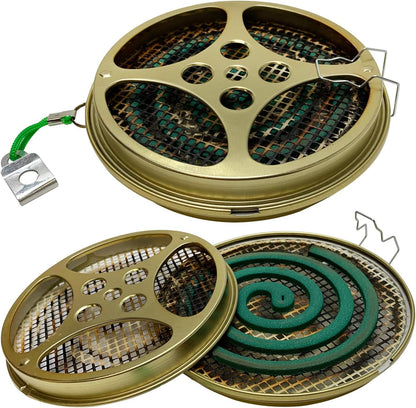 W4W Portable Mosquito Coil Holder - Mosquito Coil & Incense Burner for Outdoor use, Pool Side, Patio, Deck, Camping, Hiking, etc.(Includes Set of 2 Holders)