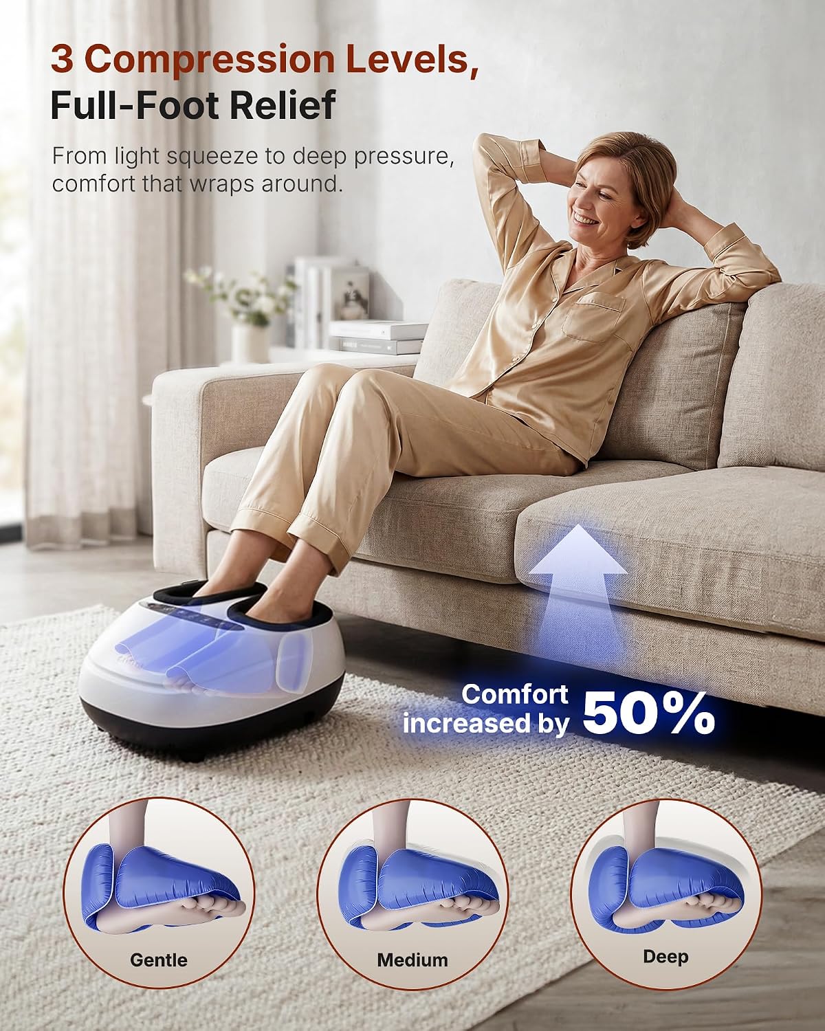 KNQZE Shiatsu Foot Massager with Heat, Compression, Deep Kneading Foot Massage for Plantar Fasciitis Relief, Remote Control, Multi Massage Modes, Auto Shut-Off Timer, FSA Eligible, Gifts for Women Men