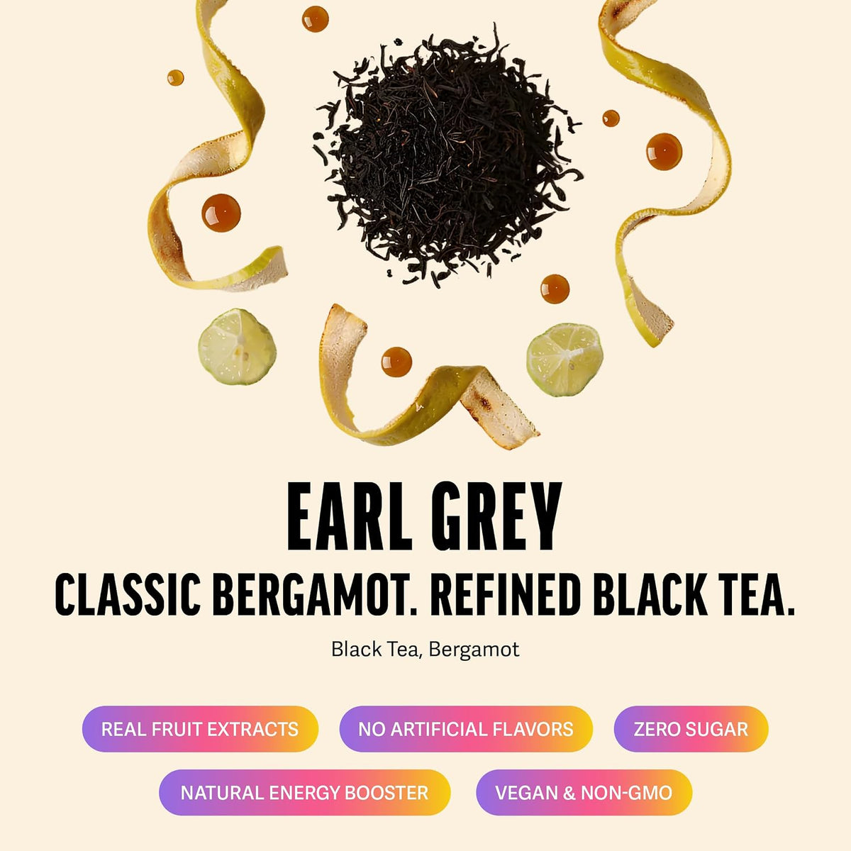 Zest High Caffeine Black Tea Bags – Earl Grey Energy Tea with Natural Bergamot – 150mg Caffeine per Cup – Focus & Morning Breakfast Tea for Energy – Caffeinated Coffee Substitute – 20Ct Pack