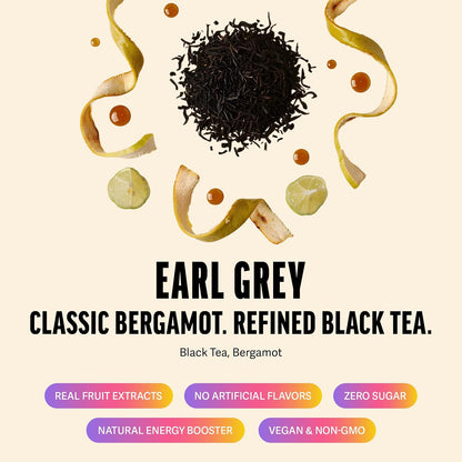 Zest High Caffeine Black Tea Bags – Earl Grey Energy Tea with Natural Bergamot – 150mg Caffeine per Cup – Focus & Morning Breakfast Tea for Energy – Caffeinated Coffee Substitute – 20Ct Pack