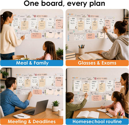 Dry Erase Weekly Calendar, 39.4x16" Weekly Dry Erase Board for Wall