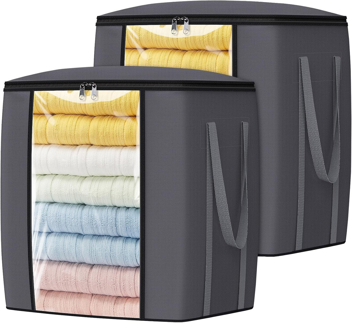 TasticTotes 120L Extra Large Blanket Clothes Storage Bags, Gray
