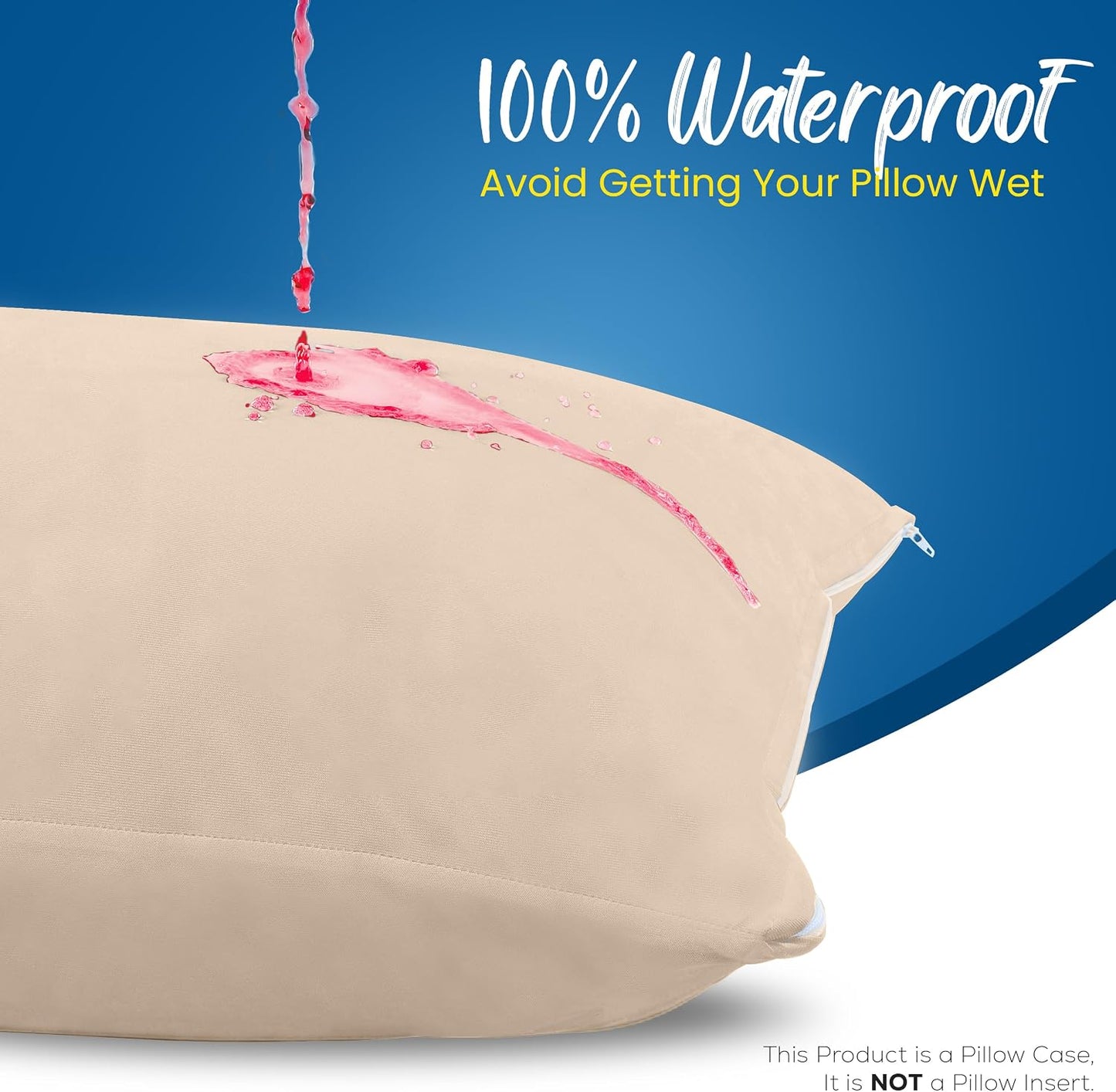 Utopia Bedding Premium 100% Waterproof Pillow Protectors with Zipper Standard Size (Set of 4), Bed Bug and Dust Mite Proof Zippered Pillow Covers, Pillow Encasement Cases, Gray