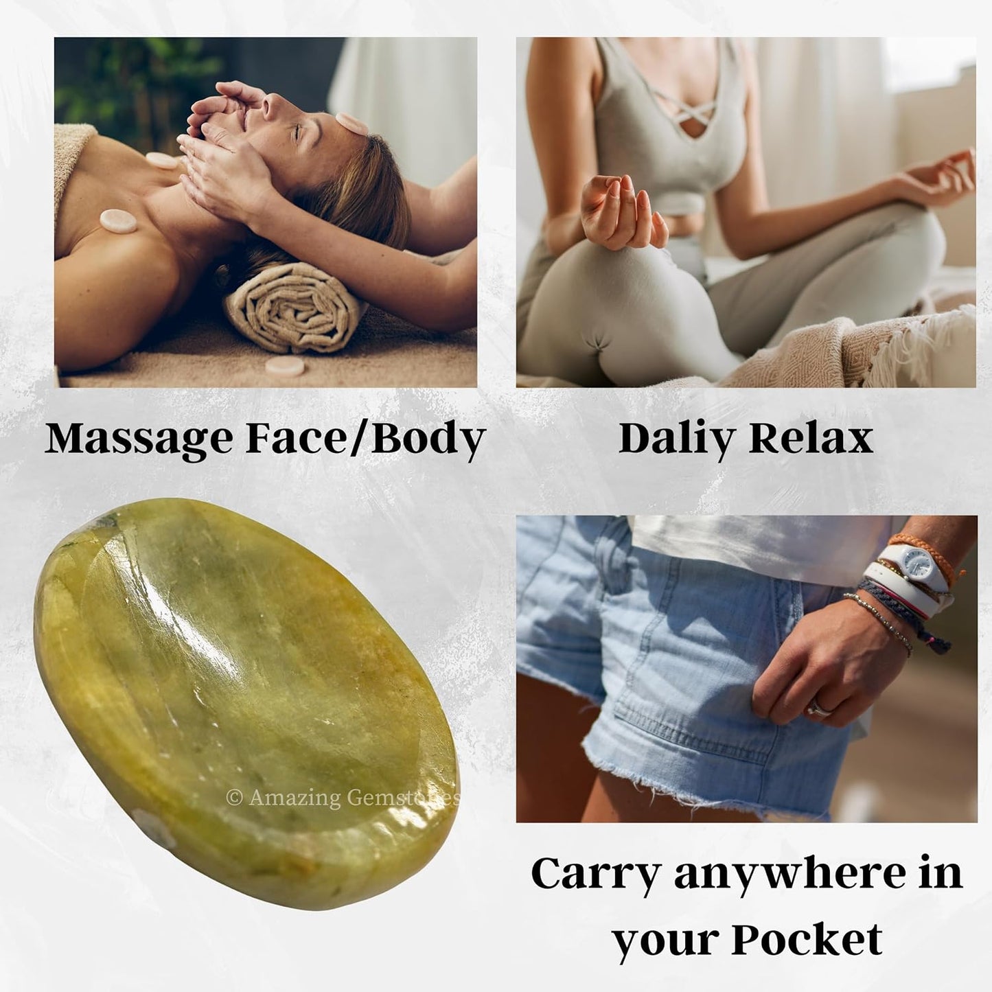 Amazing Gemstone Labradorite Thumb Worry Stone, Anxiety Stone, Healing Crystals - Piedra Crystal Fidget for Gift, Meditation, Calming, Relaxation, Stress Relief - Colors A