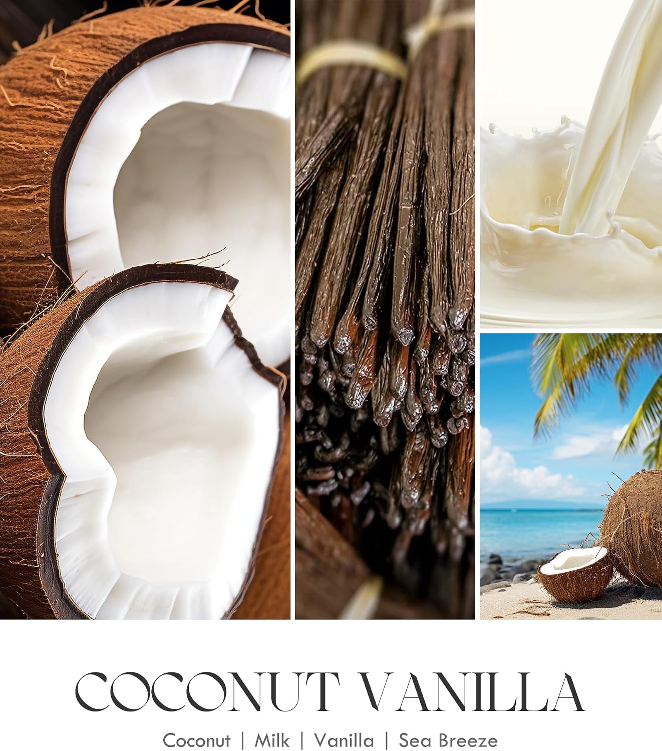 AOOVOO Coconut Vanilla Candles - 9 oz Scented Candles, Aromatherapy Candle, Soy Candle for Home Scented
