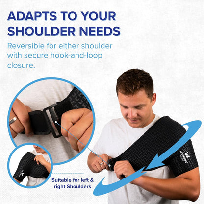 LIFE WORKS Shoulder Ice Gel Pack with Adjustable Strap, Reusable Cold Therapy Wrap for Shoulder Support, Rotator Cuff Relief, Swelling, and Injury Recovery, Fits Left or Right Side, One Size Fits Most
