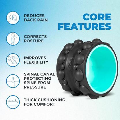 Chirp Wheel XR 3P Massage Roller Set - 10” Acupressure, 6” Knot-Kneading Thumb, 4” Neck & Headache Tension Relief, High Density Foam Massage Rollers for Back & Neck Pain, 500lbs Capacity, Black