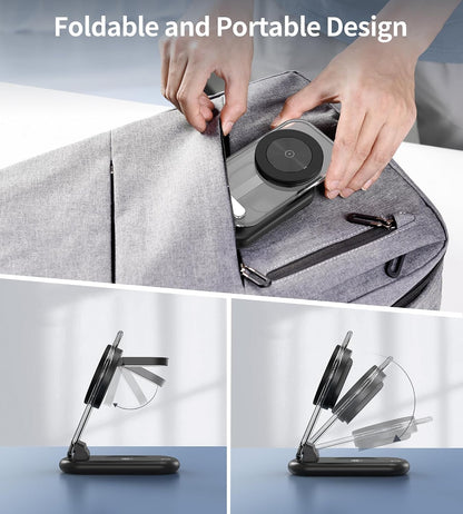 Mukiya 3 in 1 Magnetic Wireless Charging Station for Apple Devices