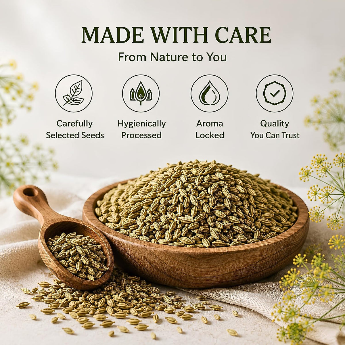 AVYROMA Premium Organic Fennel Seed Tea - Natural Herbal Infusion for Detox, Digestive Health - Caffeine-Free, Herbal Tea, 100% Pure and Natural Ingredients, 30 Teabags