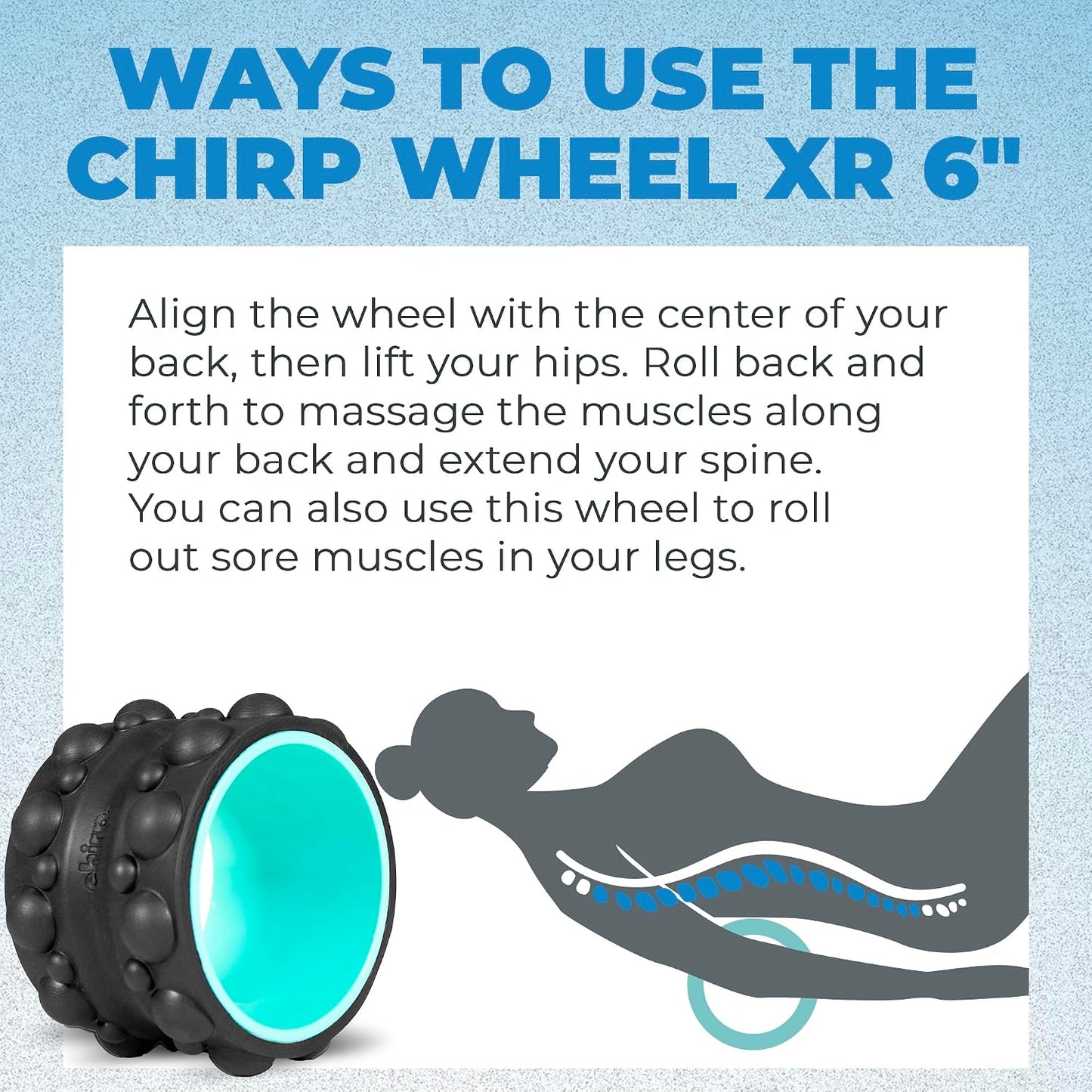 Chirp Wheel XR 3P Massage Roller Set - 10” Acupressure, 6” Knot-Kneading Thumb, 4” Neck & Headache Tension Relief, High Density Foam Massage Rollers for Back & Neck Pain, 500lbs Capacity, Black