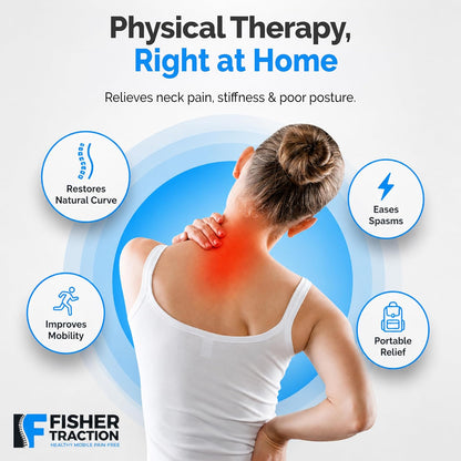 Fisher Traction Lower Back Decompression Device – Lumbar Traction for Spinal Decompression – Patented Stretcher Strap Release for Spinal Rehydration – Lightweight & Portable (Under 230 lbs)