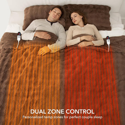 Heated Blanket Throw 50" x 60" - Soft Flannel Sherpa Electric Blanket Throw with 5 Heating Levels & 4 Hours Auto Off, Machine Washable, Ideal Gift for Grandma (Purple)