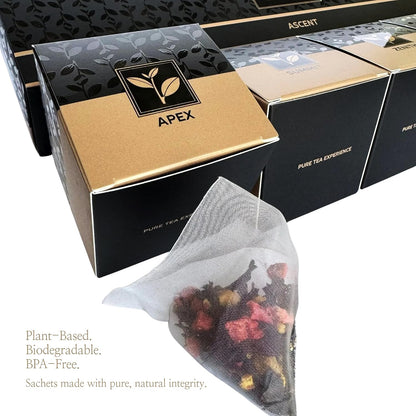 Pure And Easy Tea, Serenity Herbal Tea Flight Sampler, 15-Count Whole-Leaf Caffeine-Free Variety, Designed to Restore Calm & Balance, BPA-Free Plant-Based Tea Bags, Premium Wellness Gift Box (49.5g)