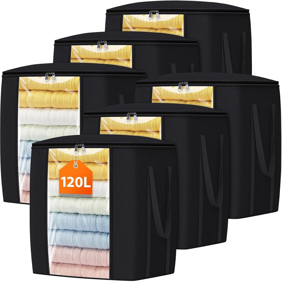 TasticTotes 120L Extra Large Blanket Clothes Storage Bags, Gray