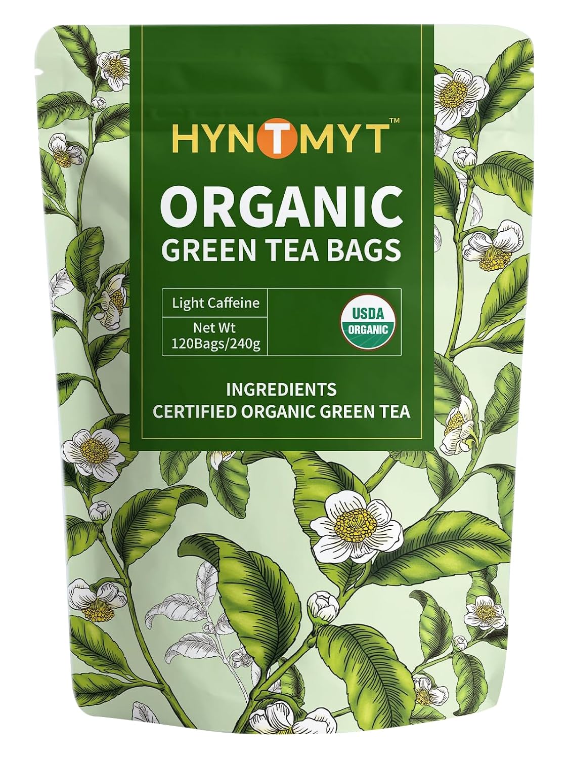 HYNTMYT Organic Green Tea Bags 120 Count, USDA Organic Tea, Antioxidants