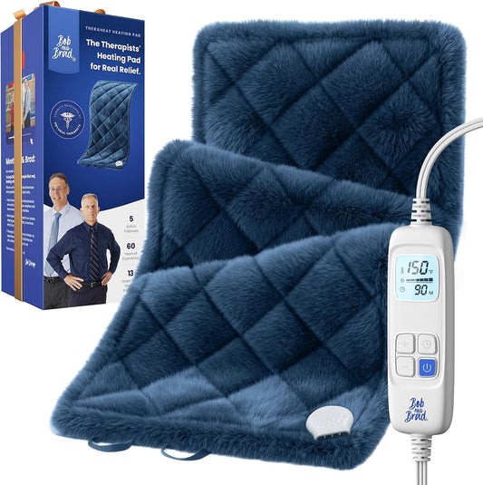 BOB AND BRAD Far Infrared Weighted Heating Pad for Back & Muscle Comfort, FSA-HSA Eligible, Large 12"x24" Electric Heat Pad with Auto Off, Deep Moist Heat & Hands-Free Strap for Neck, Shoulder, Knee