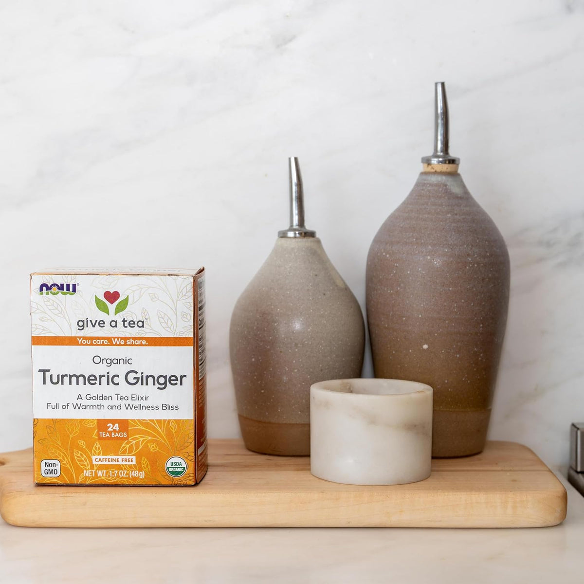 NOW Give a Tea® Organic Turmeric Ginger, Caffeine-Free, 24 bags