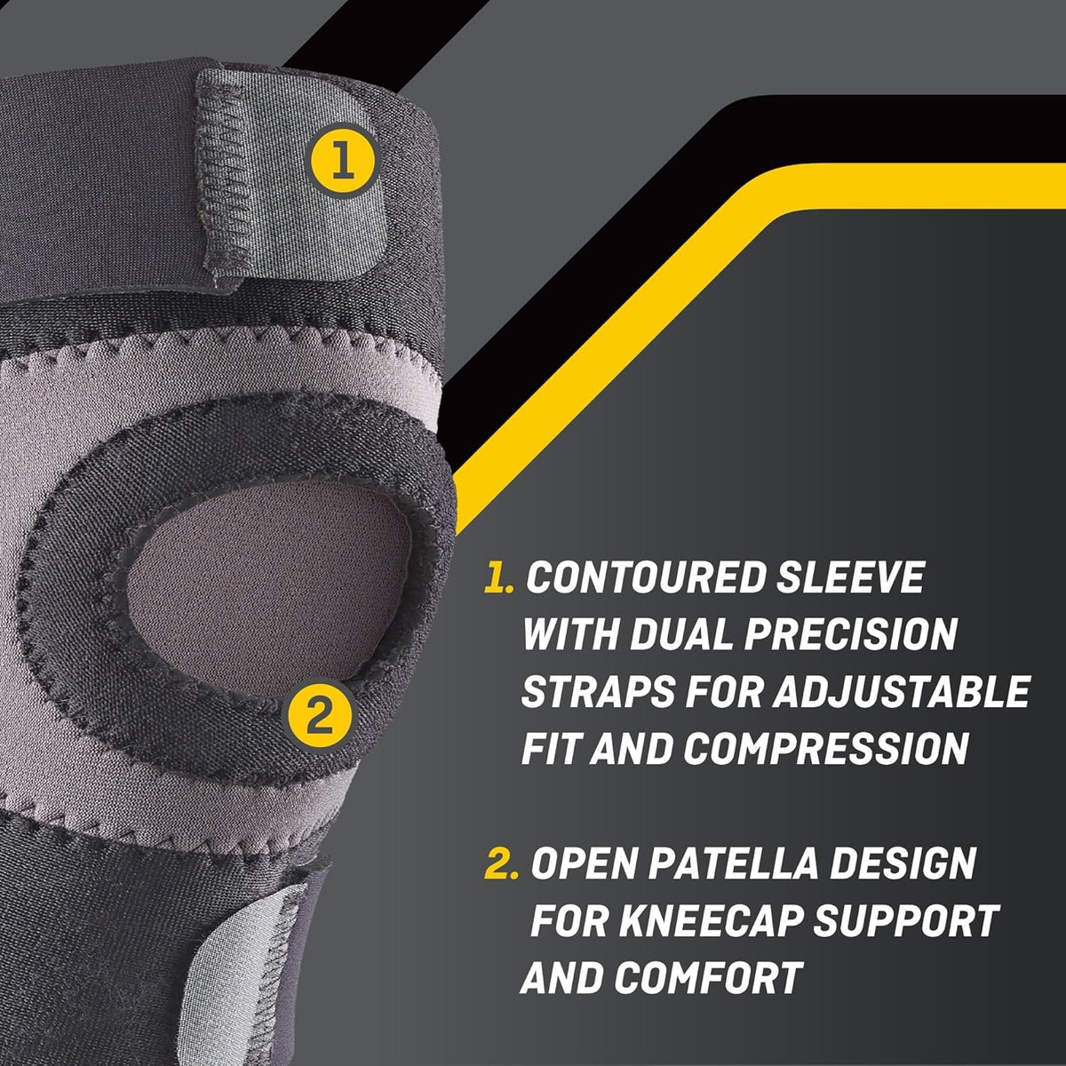 FUTURO Performance Compression Knee Support, Ideal for Everyday Activities, One Size - Black