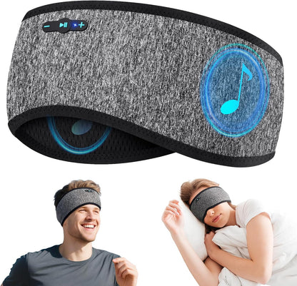 Sleep Headphones Bluetooth 6.0 Headband, 3-IN-1 Sleeping Headband Headphones for Side Sleepers with 20H PlayTime, HD Stereo, Removable and Washable Wireless Headband for Sleeping Sport (Black)