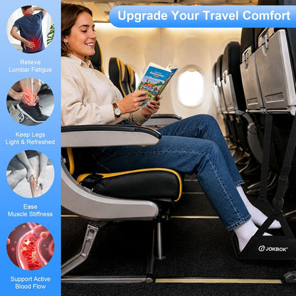 Extra-Wide 2-in-1 Airplane Foot Hammock, Detachable Bamboo Base Airplane Footrest No-Squeeze Foot Rest, Travel Essentials for Flying Long Flights, Portable Leg Sling Seat Cushion Travel Accessories