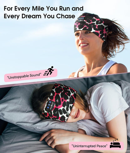 MUSICOZY Sleep Headphones Bluetooth 5.4 Headband, Wireless Earphones Music Sleep Earbuds Sleeping Eye Mask with HD Stereo Speakers for Workout Running Travel Yoga, Ideal Gifts for Men Women Mom Dad