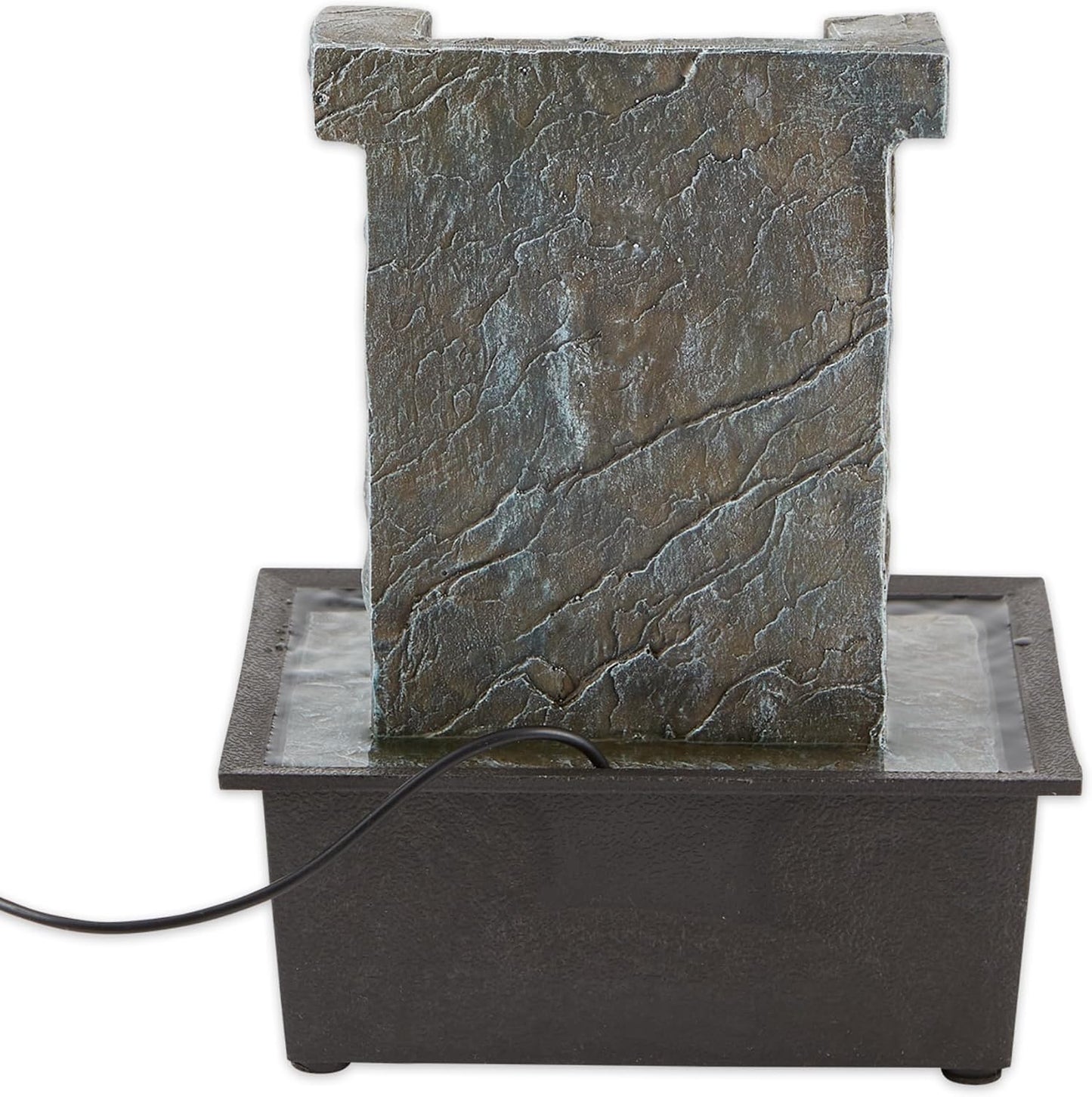 Zingz & Thingz Zen Collection Resin Tabletop LED Water Fountain, Four-Tier, 9.5x9.5x10